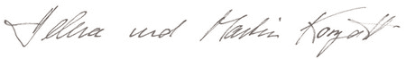 Elegant cursive signature in black ink, implying a personal and formal touch suitable for official documents or artistic branding.